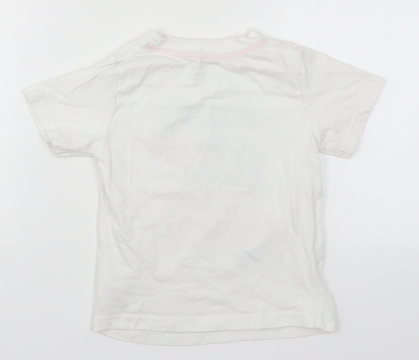 Primark Boys White   Basic T-Shirt Size 3-4 Years  - Surfs Up Ride the Tide