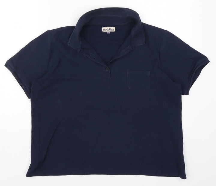 Arista Womens Blue Basic Polo Size 16