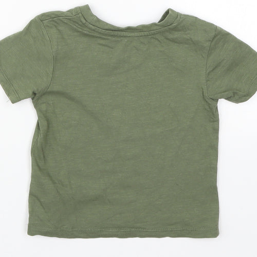 Primark Boys Green   Basic T-Shirt Size 2-3 Years  - Just Another Day in the Jungle