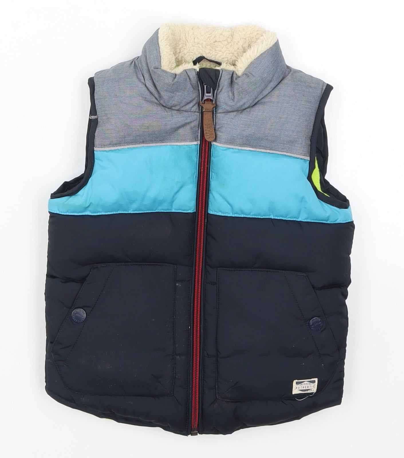 NEXT Boys Blue Striped  Gilet Coat Size 12-18 Months