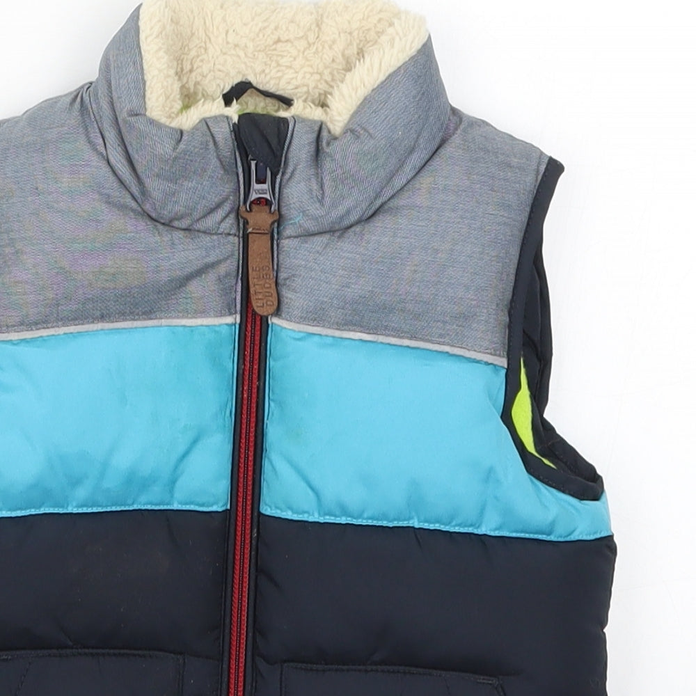NEXT Boys Blue Striped  Gilet Coat Size 12-18 Months