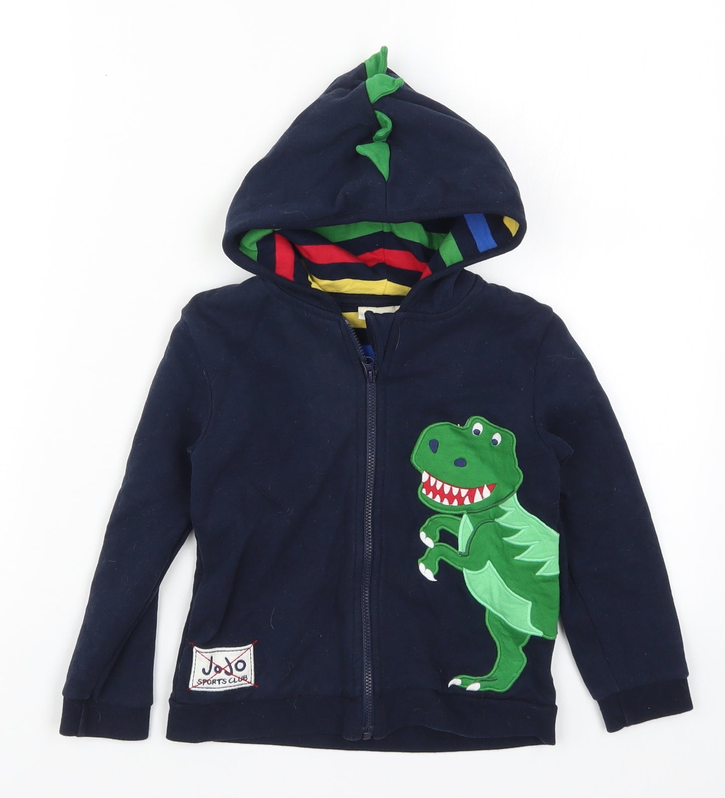 JoJo Maman Bébé Boys Blue   Full Zip Hoodie Size 2-3 Years  - Dinosaur