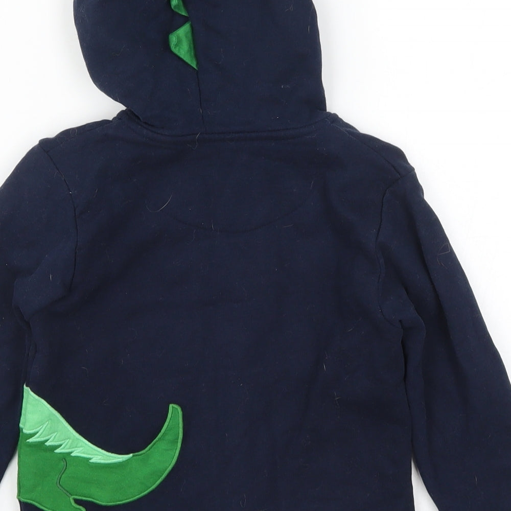 JoJo Maman Bébé Boys Blue   Full Zip Hoodie Size 2-3 Years  - Dinosaur