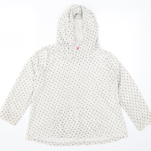 Nutmeg Girls Grey Geometric  Pullover Hoodie Size 8-9 Years  - Love Hearts