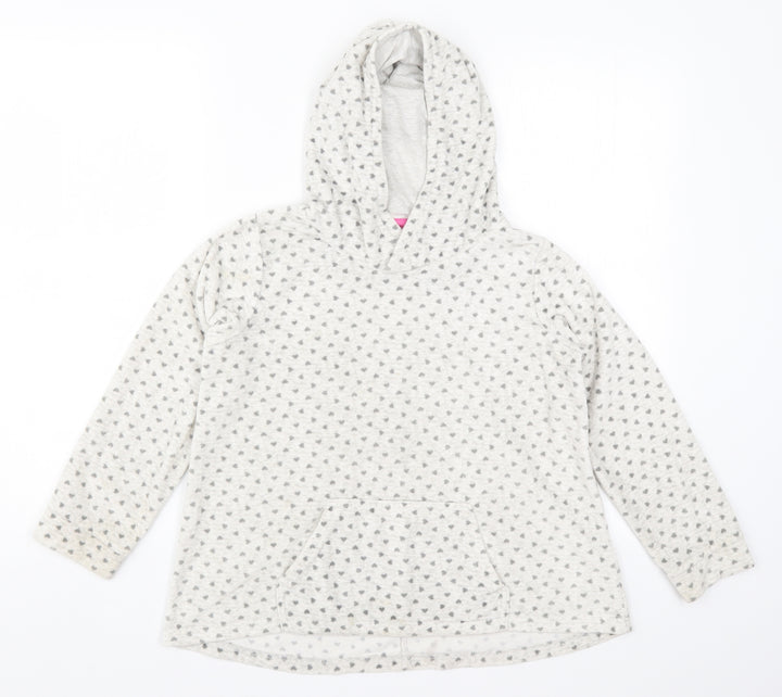 Nutmeg Girls Grey Geometric Pullover Hoodie Size 8-9 Years - Love Hearts