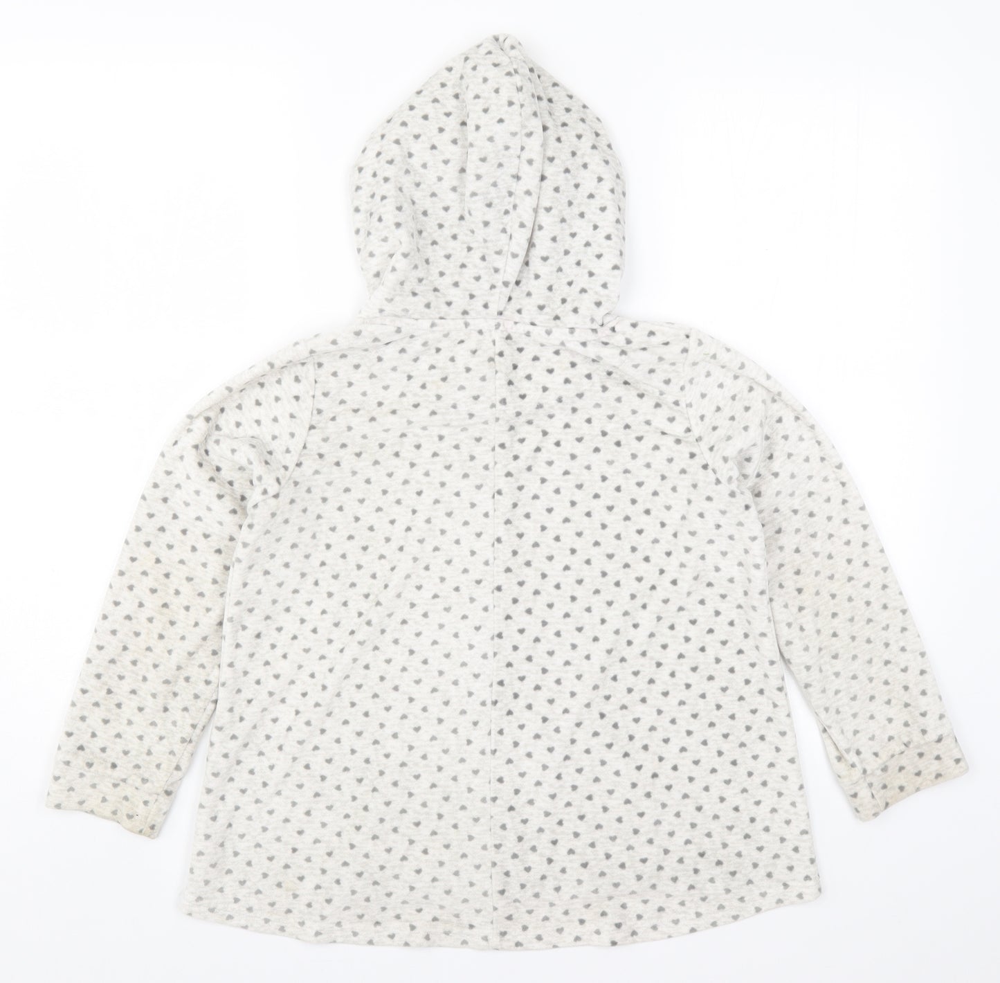 Nutmeg Girls Grey Geometric  Pullover Hoodie Size 8-9 Years  - Love Hearts