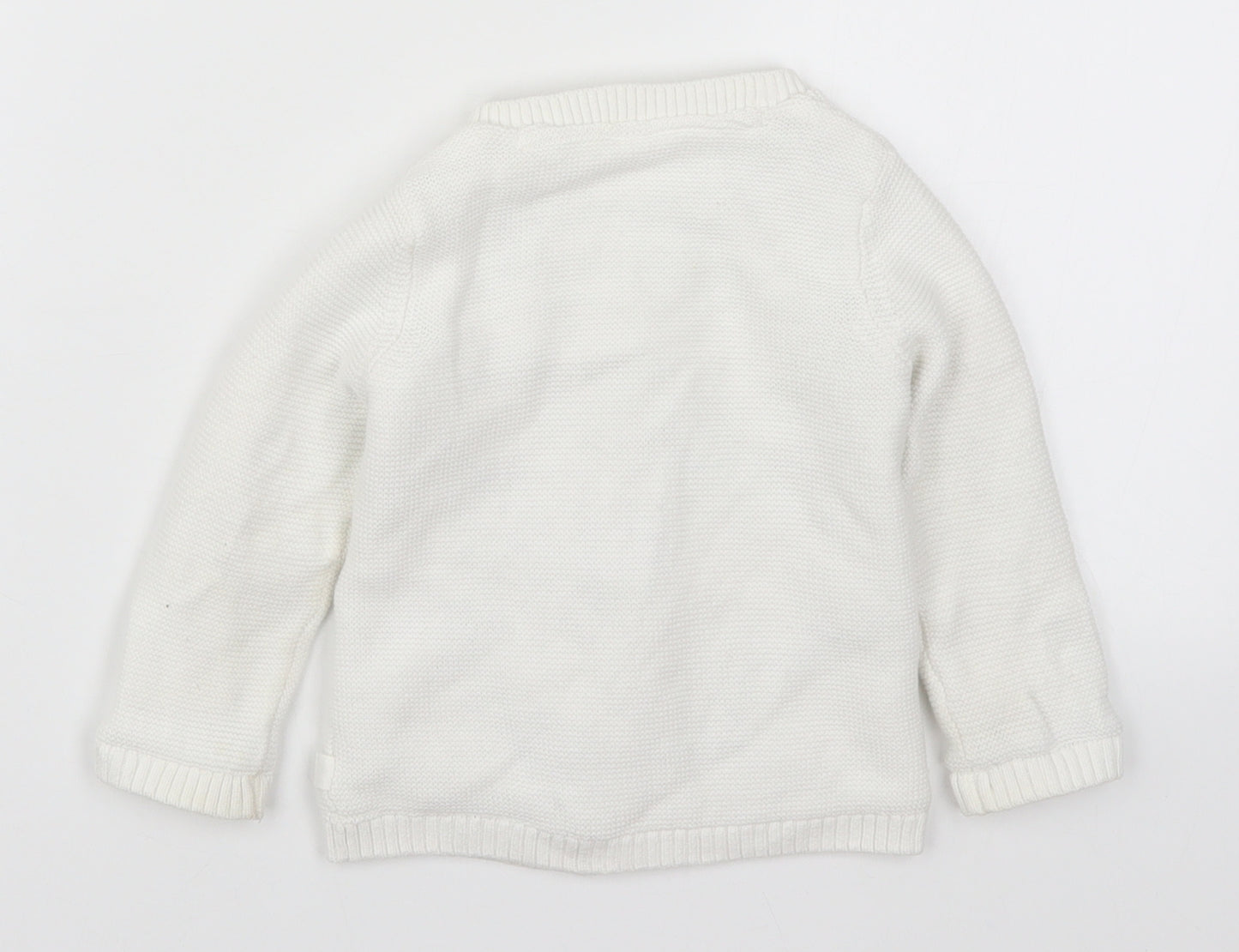F&F Girls White   Cardigan Jumper Size 9-12 Months  - Lion and Tiger