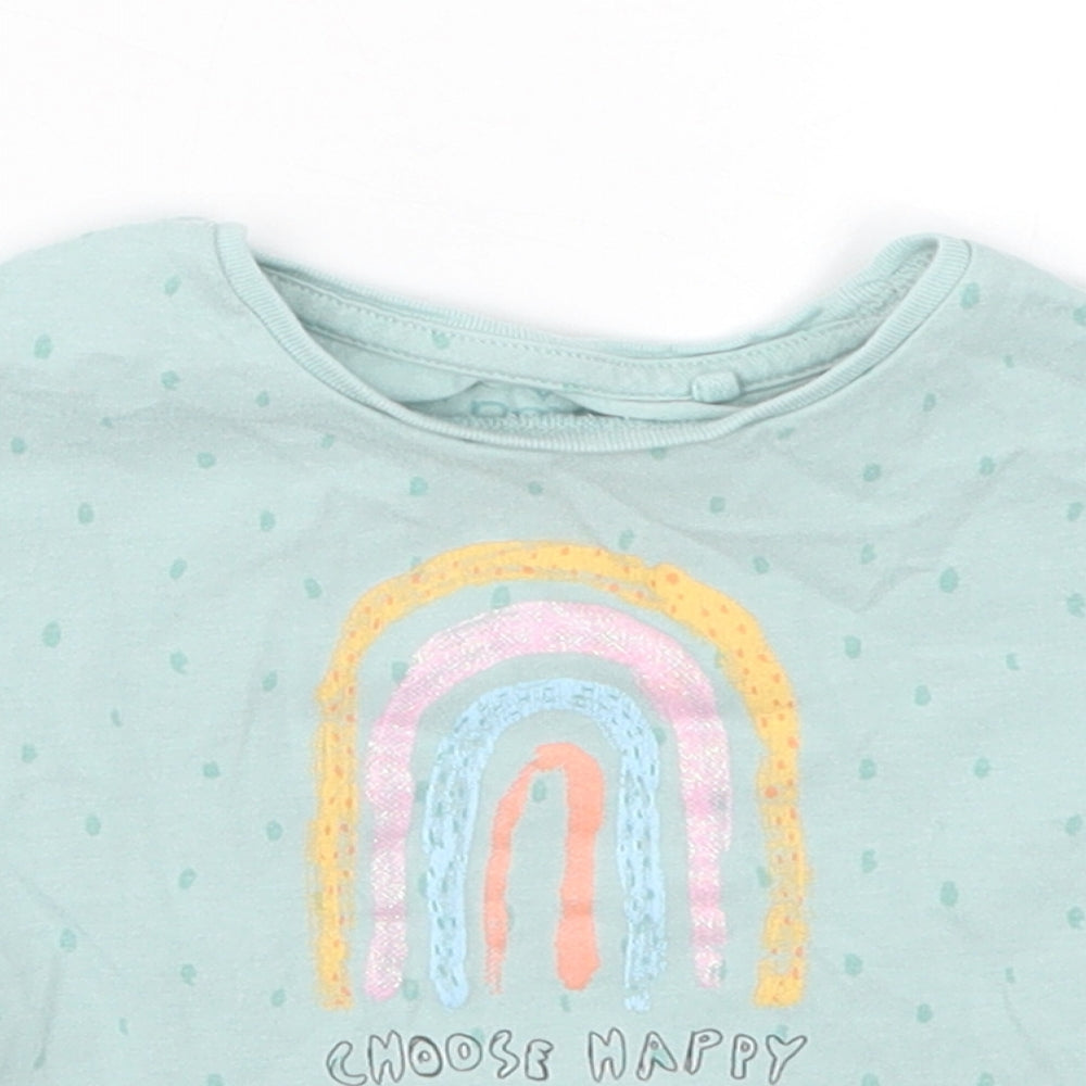 NEXT Girls Blue Polka Dot  Basic T-Shirt Size 9-12 Months  - Choose Happy Rainbow
