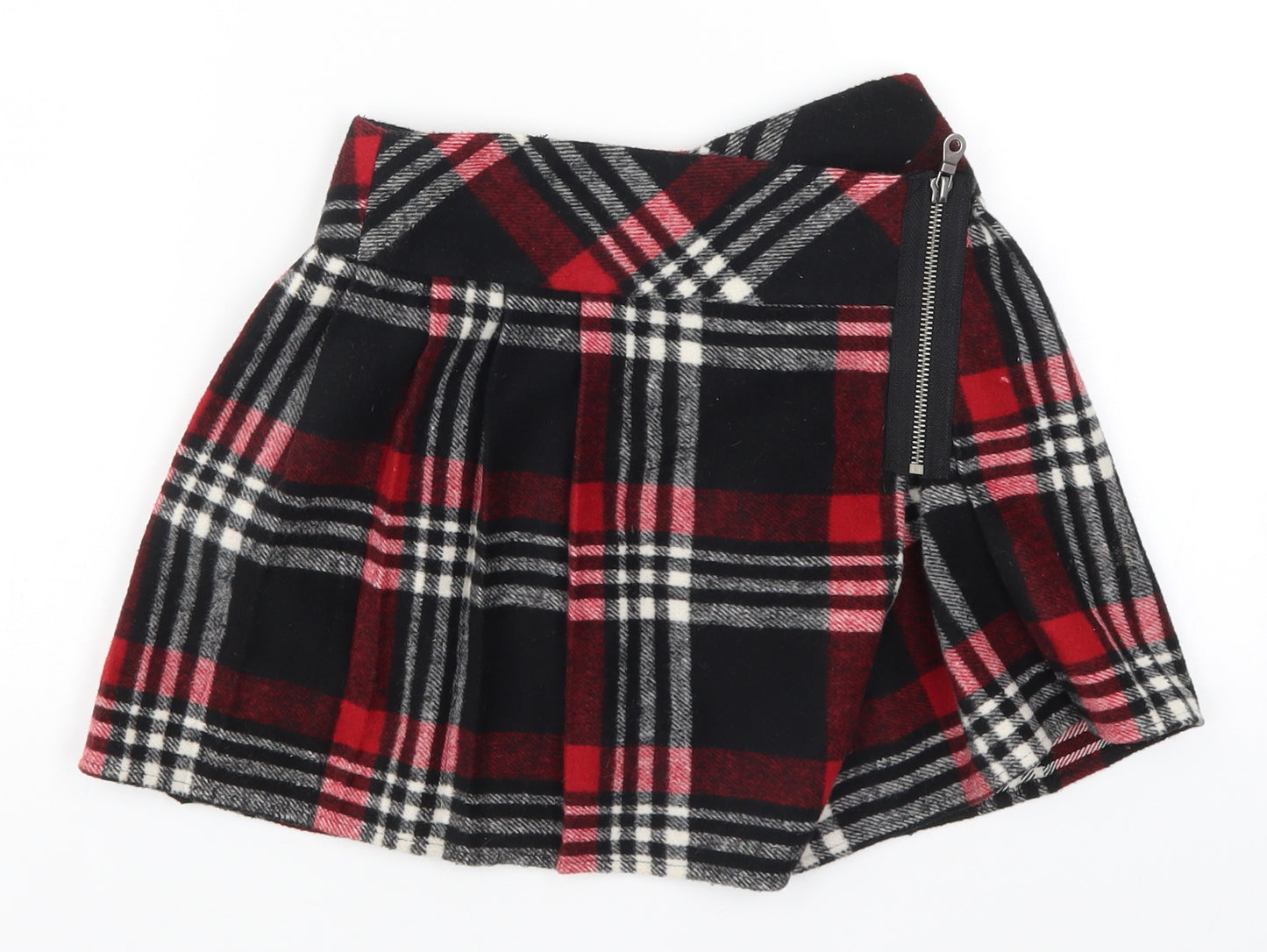 F&F Girls Red Check  Skater Skirt Size 7-8 Years