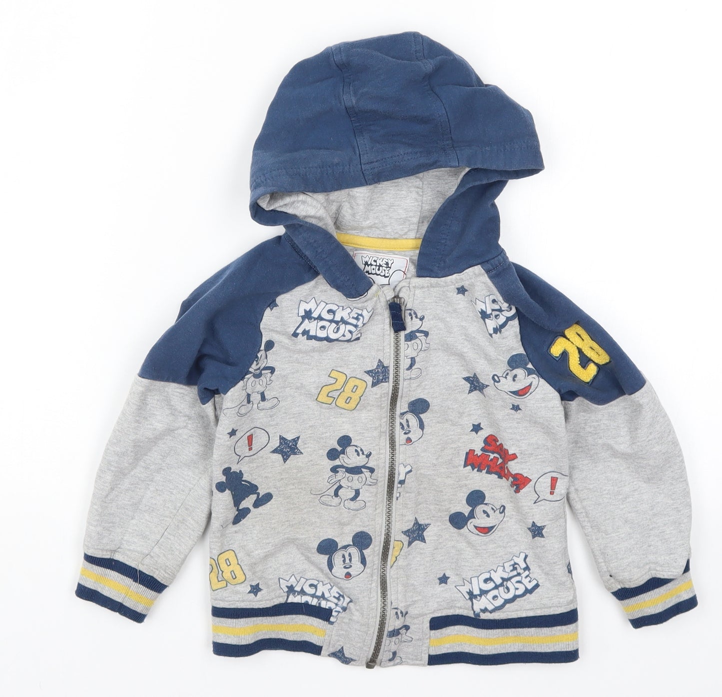 Disney Boys Blue   Full Zip Hoodie Size 4 Years  - Mickey Mouse