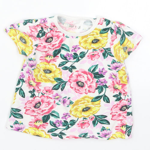 Nutmeg Girls Multicoloured Floral  Basic T-Shirt Size 9-12 Months
