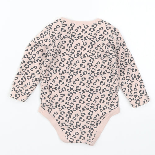 TU Girls Pink Animal Print  Babygrow One-Piece Size 9-12 Months