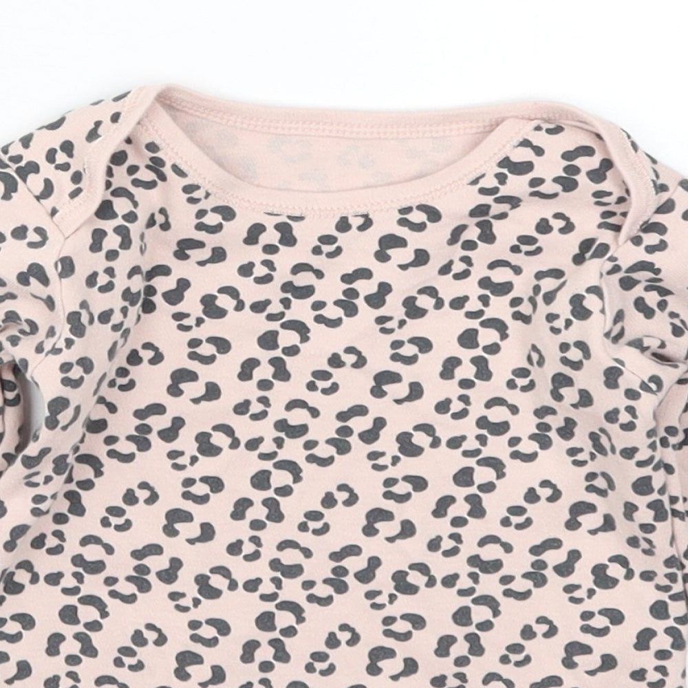 TU Girls Pink Animal Print  Babygrow One-Piece Size 9-12 Months