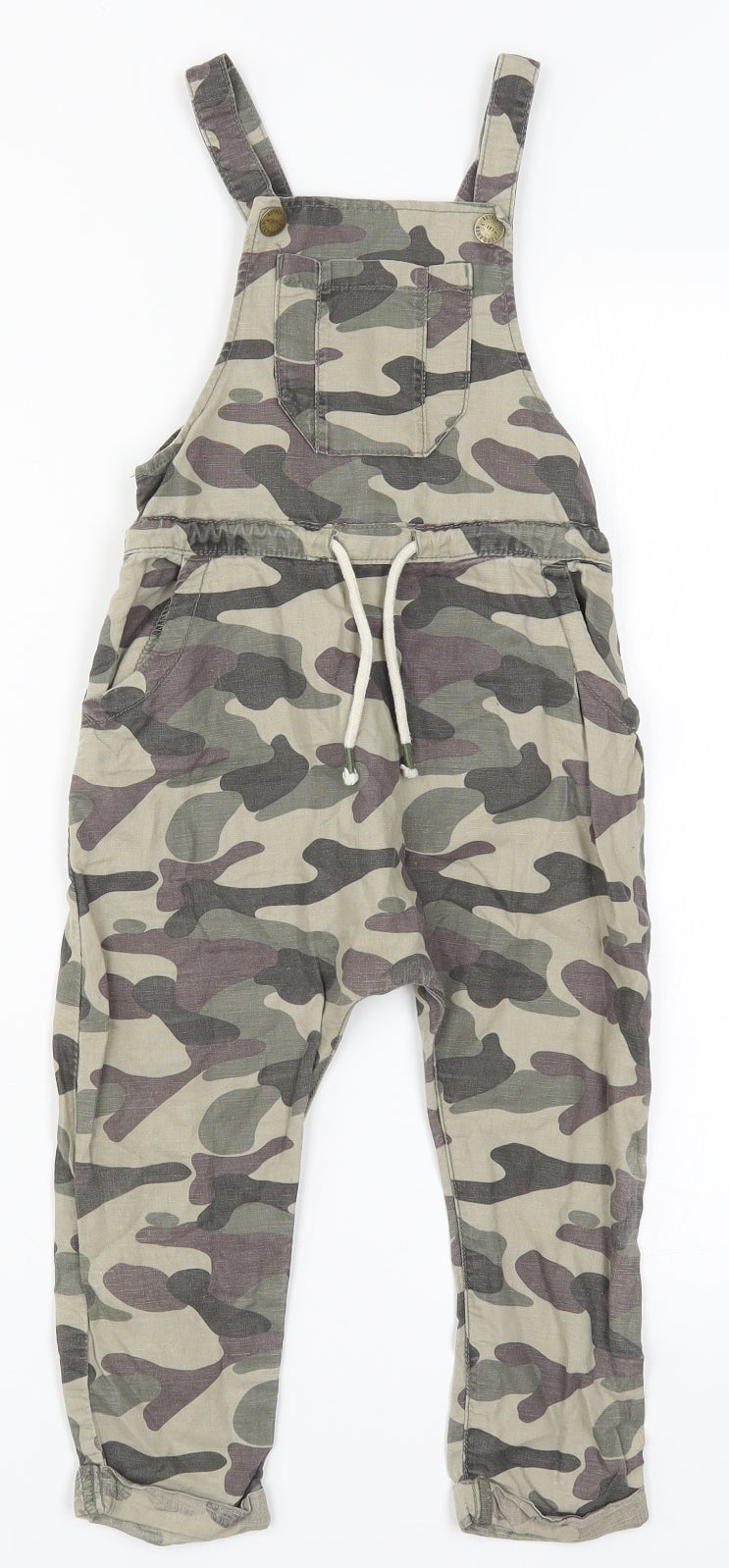 NEXT Girls Green Camouflage  Dungaree One-Piece Size 3-4 Years
