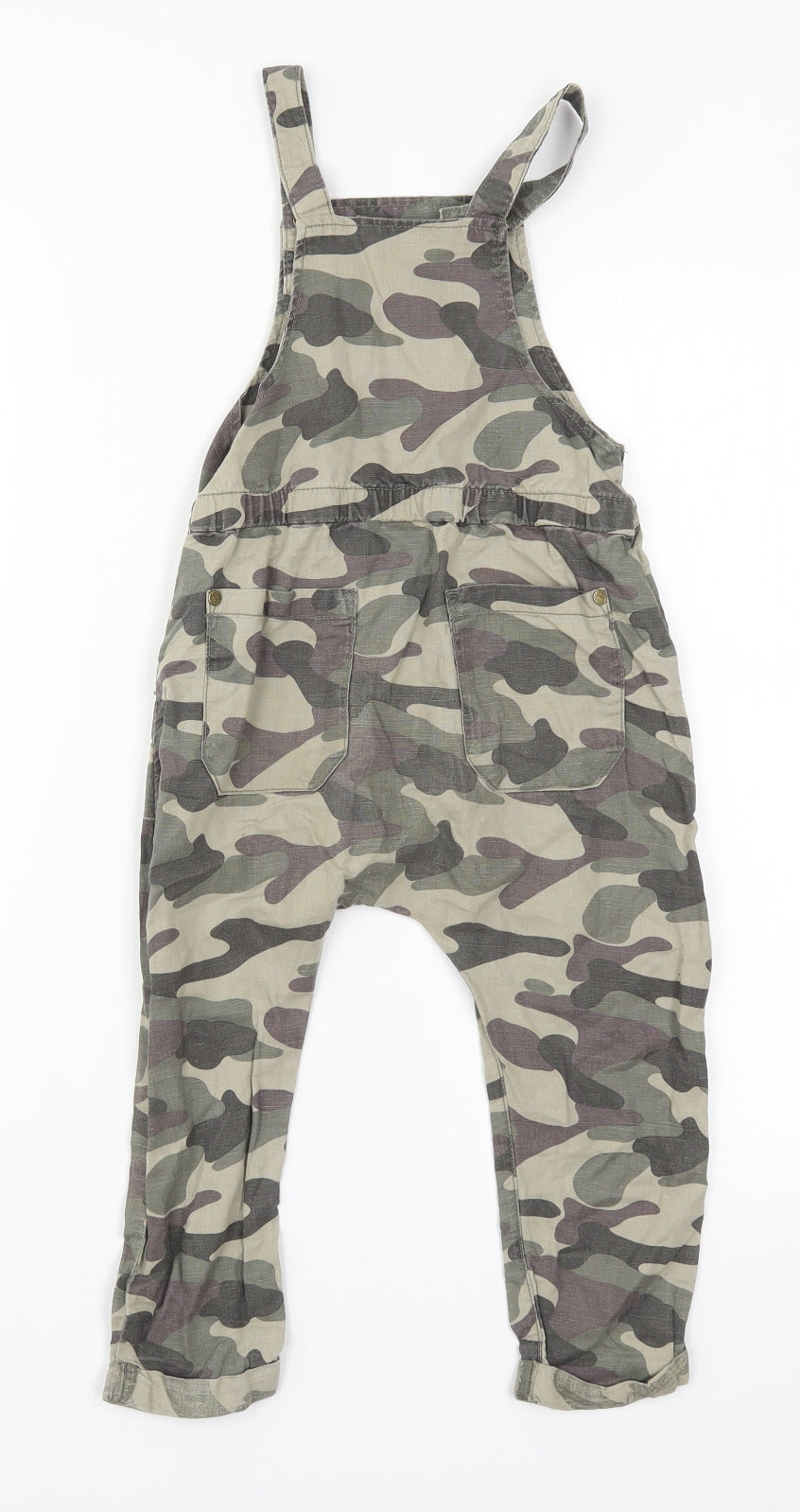 NEXT Girls Green Camouflage  Dungaree One-Piece Size 3-4 Years