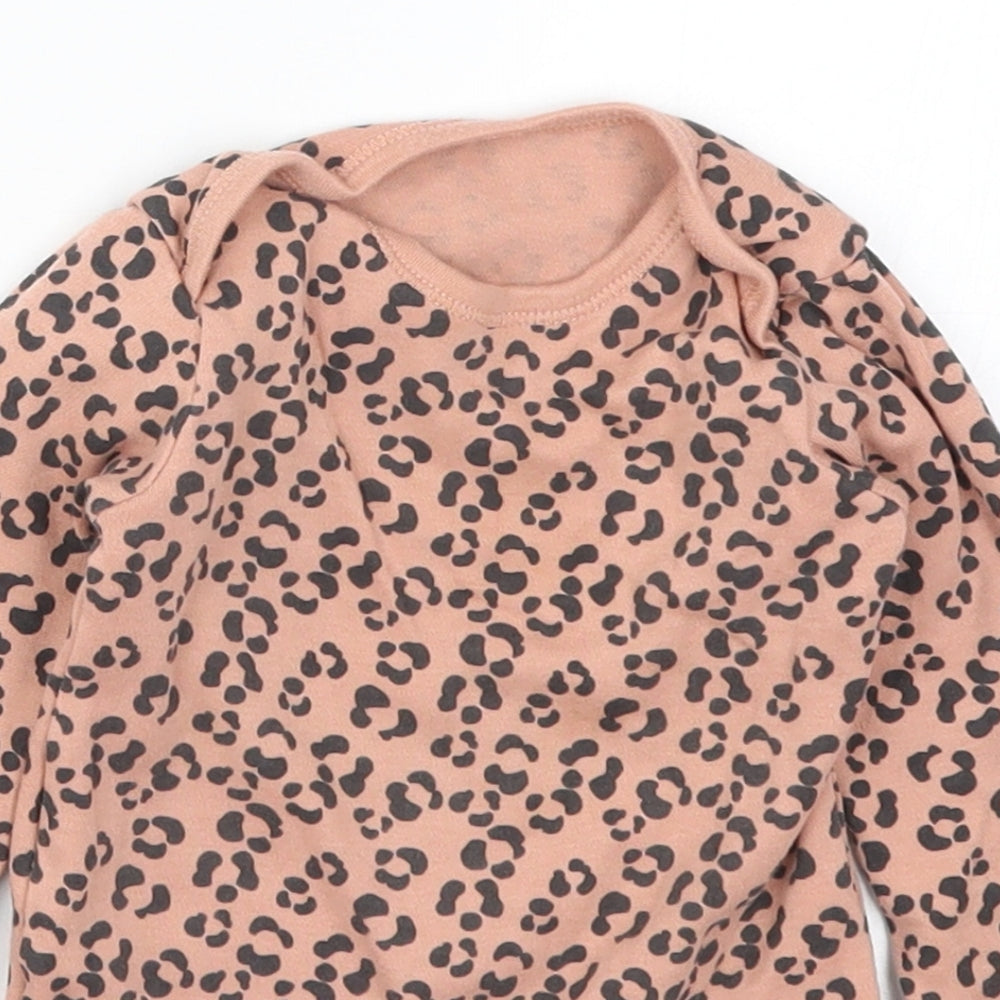 TU Girls Pink Animal Print  Babygrow One-Piece Size 9-12 Months