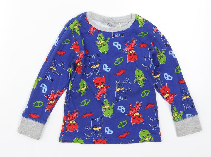 NEXT Boys Blue Solid Pyjama Top Size 2-3 Years - Superheroes