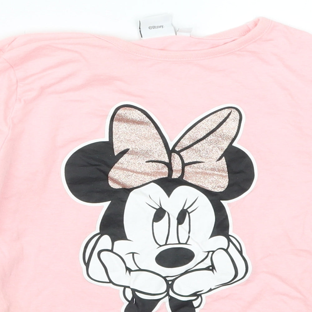 Primark Girls Pink Solid  Top Pyjama Top Size 9-10 Years  - Minnie Mouse