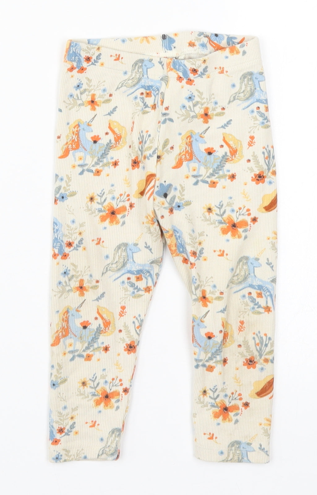 NEXT Girls Beige   Capri Leggings Size 12-18 Months  - Unicorns
