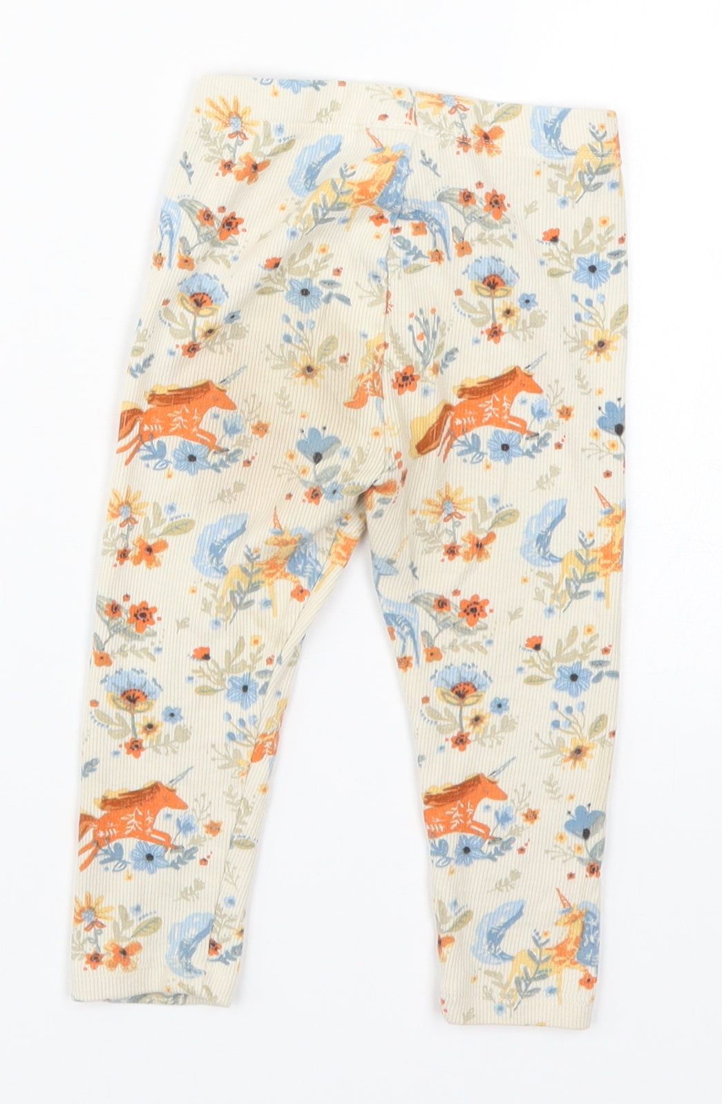 NEXT Girls Beige   Capri Leggings Size 12-18 Months  - Unicorns