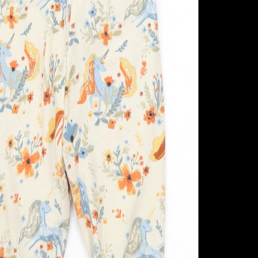 NEXT Girls Beige   Capri Leggings Size 12-18 Months  - Unicorns