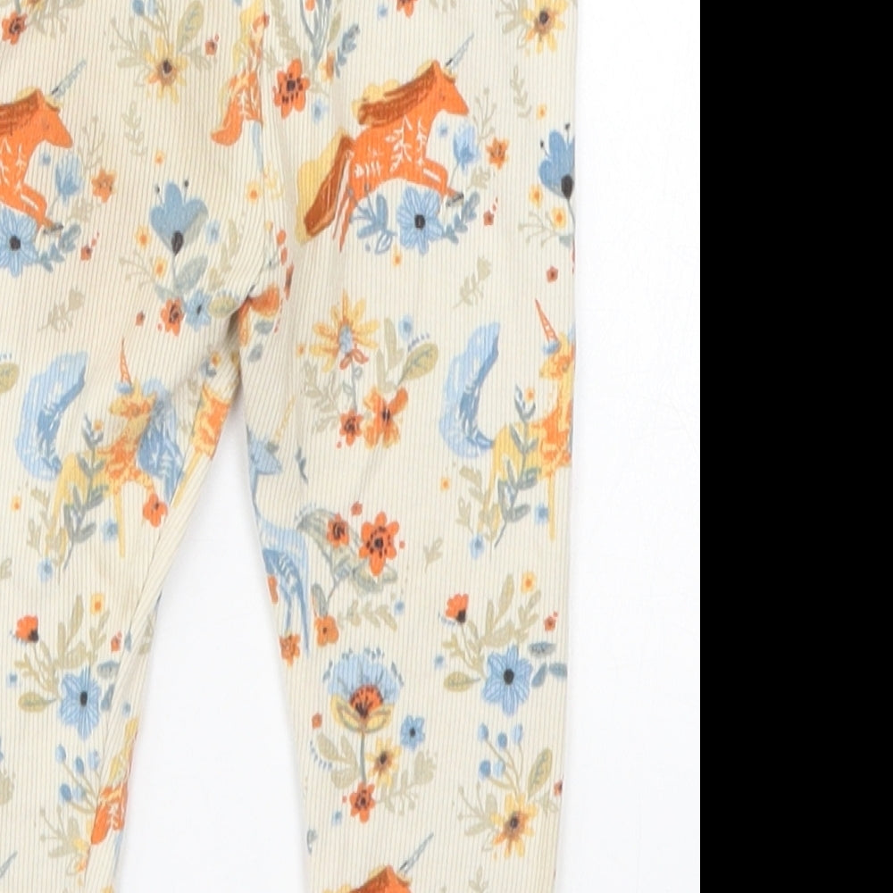 NEXT Girls Beige   Capri Leggings Size 12-18 Months  - Unicorns