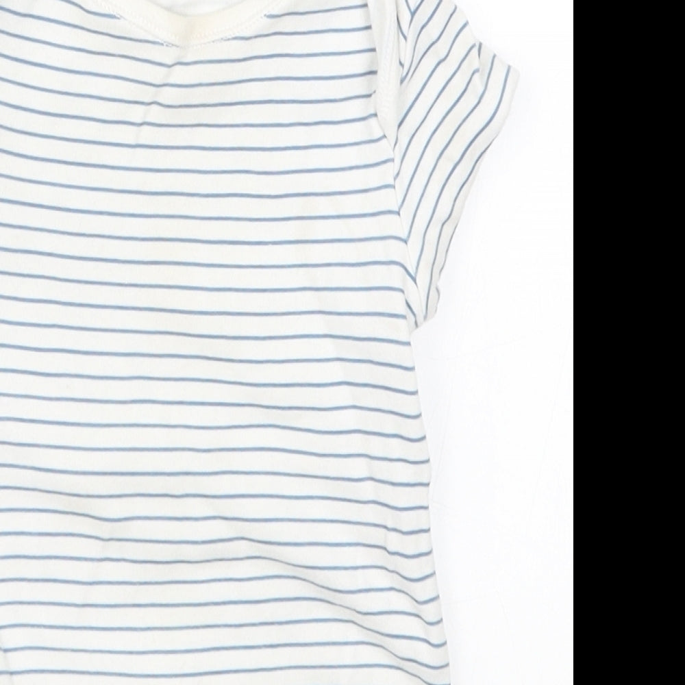 Primark Boys Blue Striped  Babygrow One-Piece Size 9-12 Months