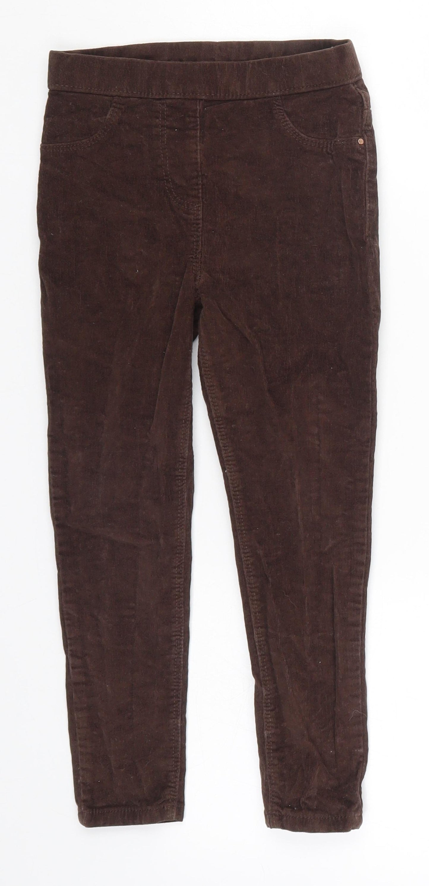 George Girls Brown  Corduroy Carrot Trousers Size 5-6 Years