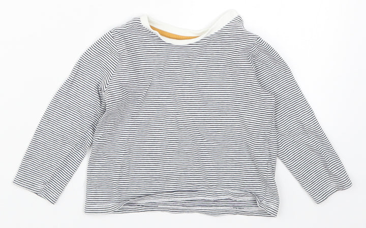 Fred & Flo Boys Blue Striped Basic T-Shirt Size 12-18 Months