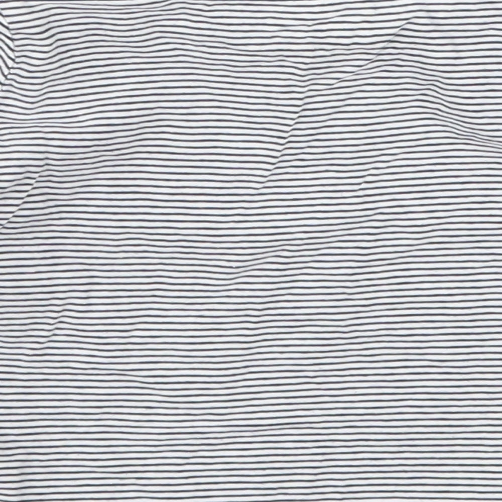 Fred & Flo Boys Blue Striped  Basic T-Shirt Size 12-18 Months