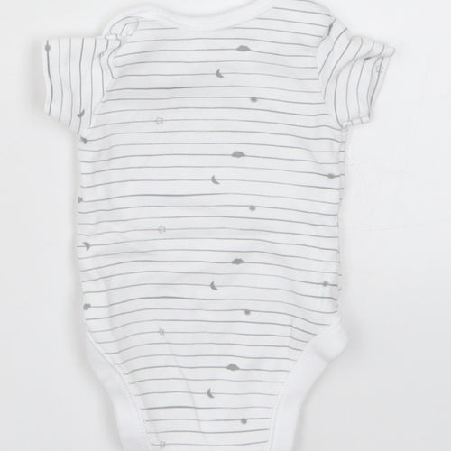 Nutmeg Baby White Striped  Babygrow One-Piece Size Newborn  - Stars Moon Clouds