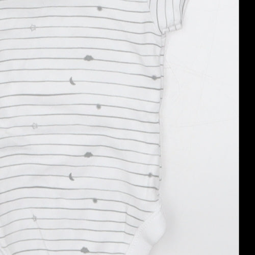 Nutmeg Baby White Striped  Babygrow One-Piece Size Newborn  - Stars Moon Clouds