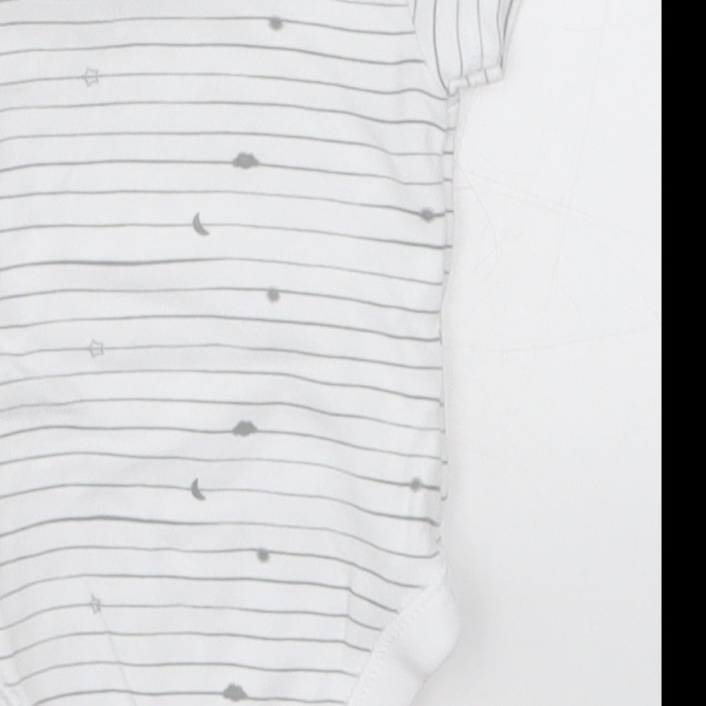 Nutmeg Baby White Striped  Babygrow One-Piece Size Newborn  - Stars Moon Clouds