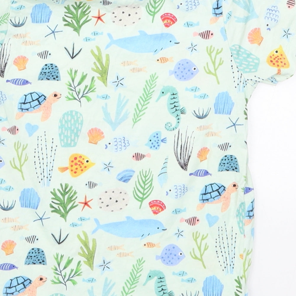 H&M Boys Blue   Basic T-Shirt Size 12-18 Months  - Fish Sea Animals