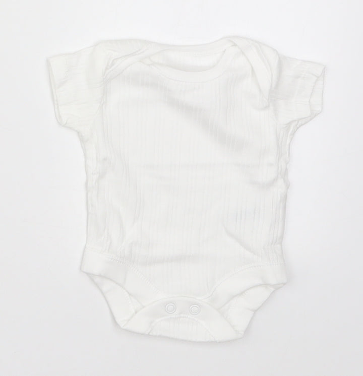 Nutmeg Baby White Striped  Babygrow One-Piece Size Newborn
