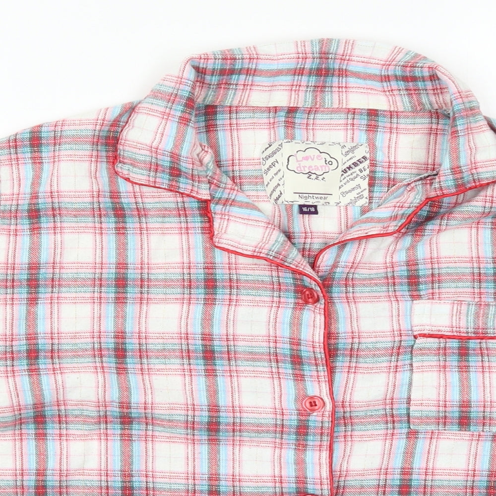 Love To Dream Womens Multicoloured Check  Top Pyjama Top Size 16