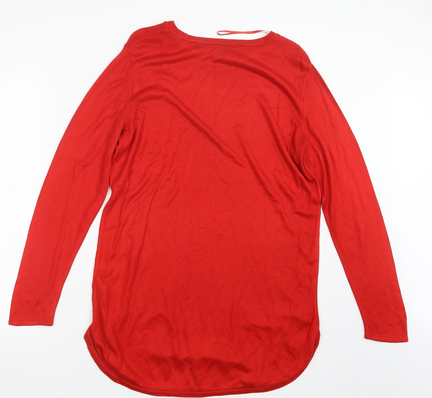 Dorothy Perkins Womens Red  Knit Pullover Jumper Size 14  - Long