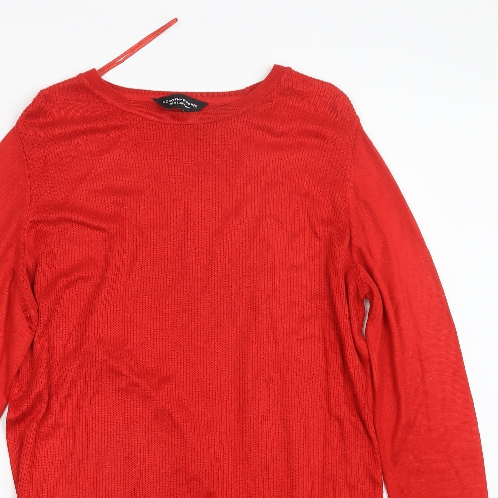 Dorothy Perkins Womens Red  Knit Pullover Jumper Size 14  - Long