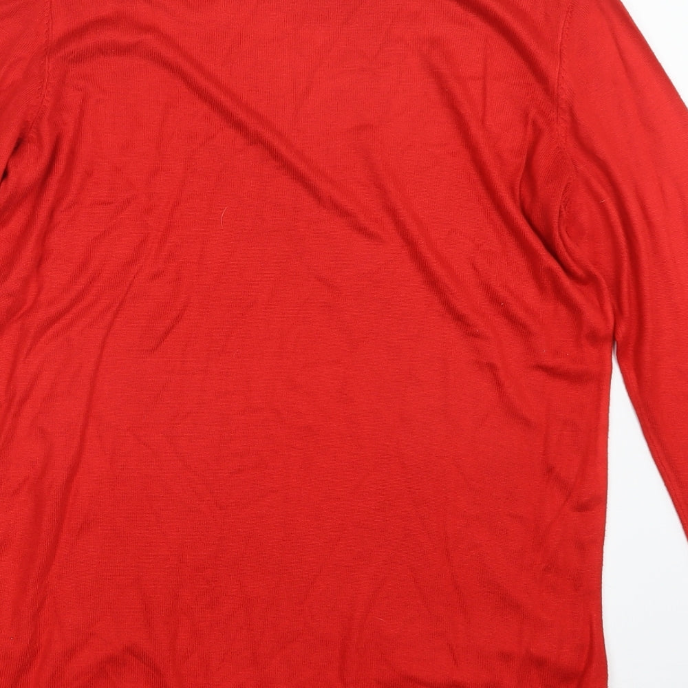 Dorothy Perkins Womens Red  Knit Pullover Jumper Size 14  - Long