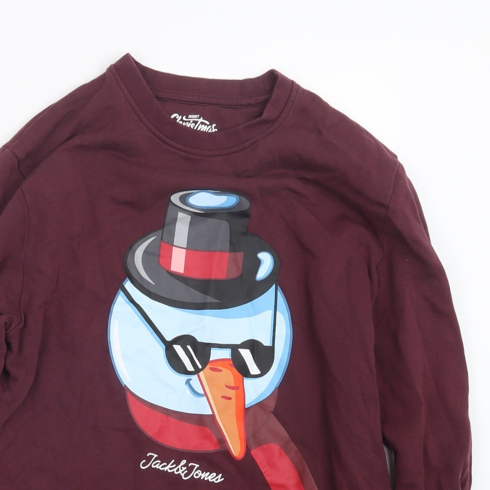 JACK & JONES Mens Purple   Pullover Jumper Size M  - Christmas