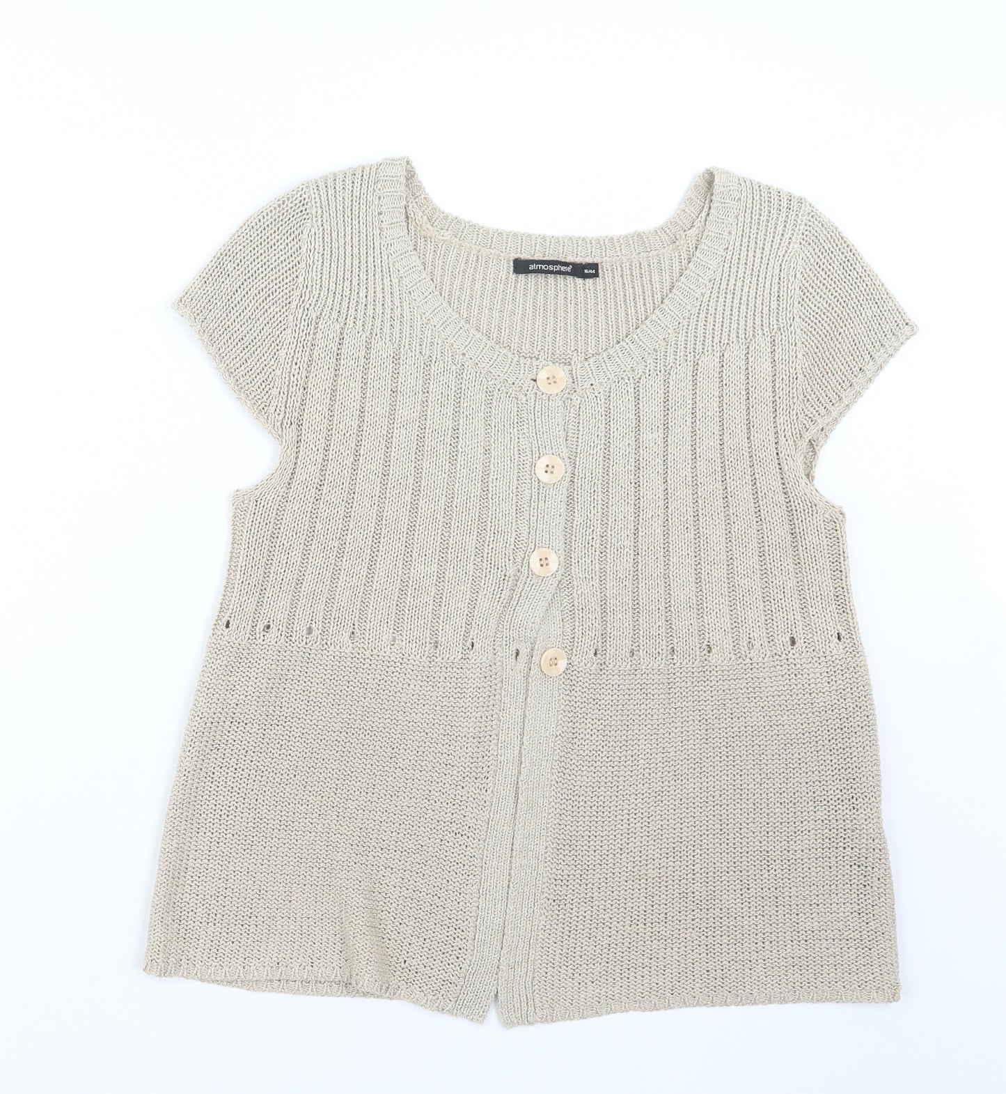 Atmosphere Womens Beige  Knit Cardigan Jumper Size 16