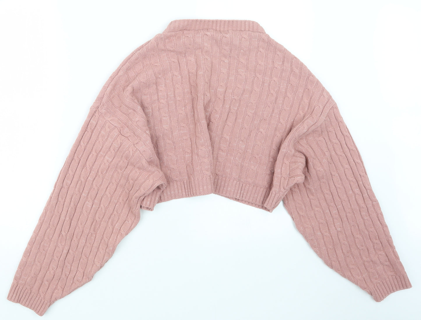 Missguided Womens Pink  Knit Pullover Jumper Size 10  - Cropped
