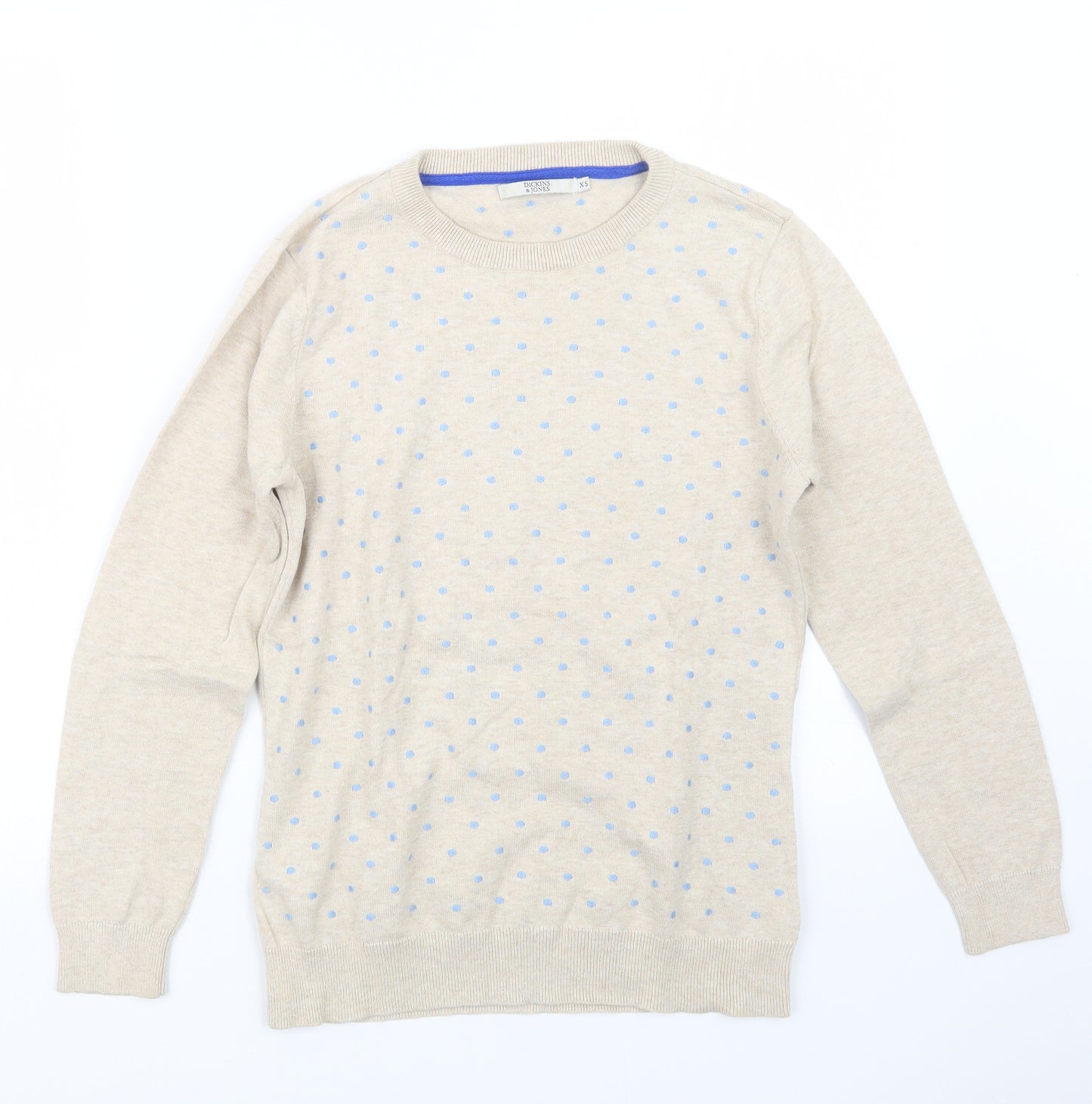 Dickins & Jones Womens Beige  Knit Pullover Jumper Size XS