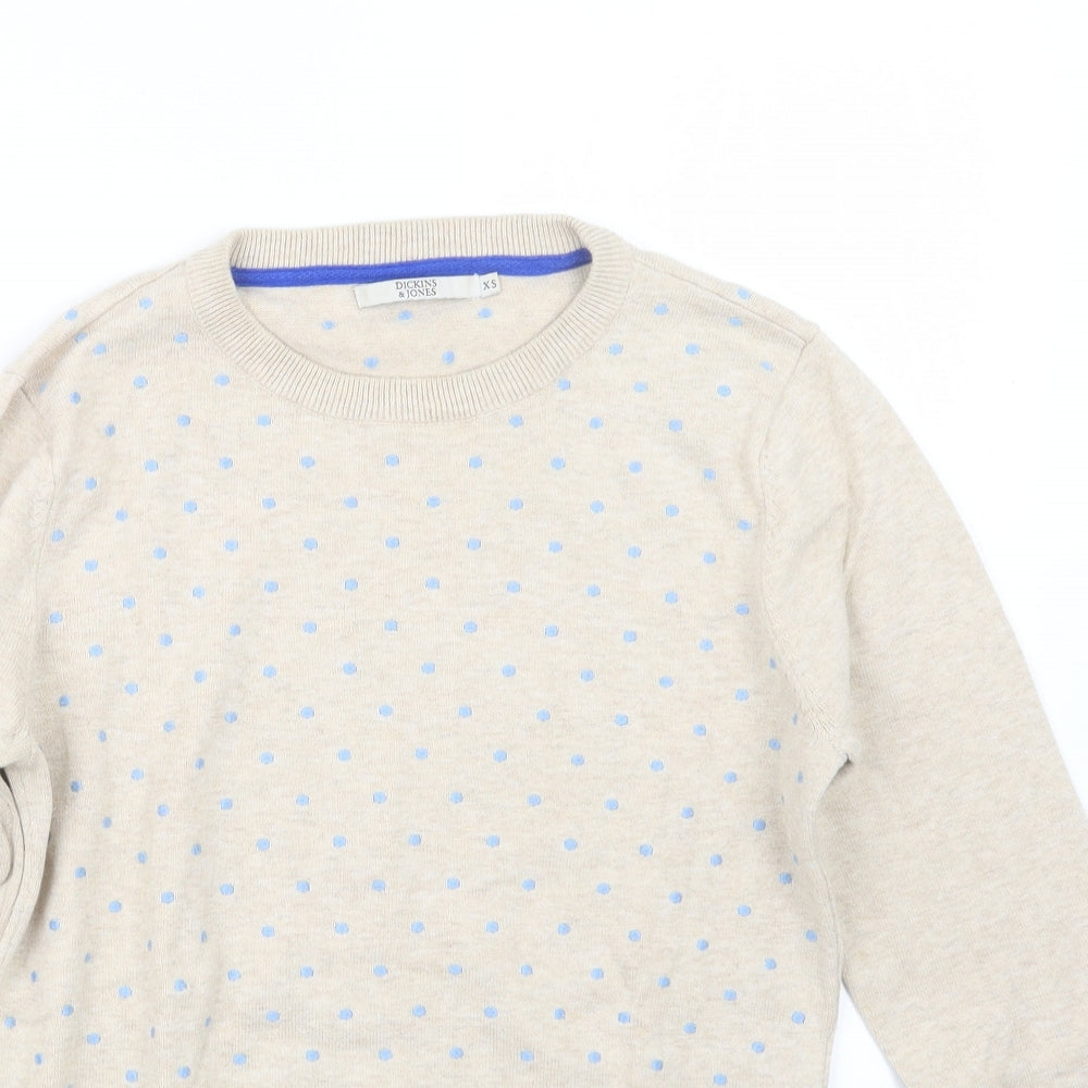 Dickins & Jones Womens Beige  Knit Pullover Jumper Size XS