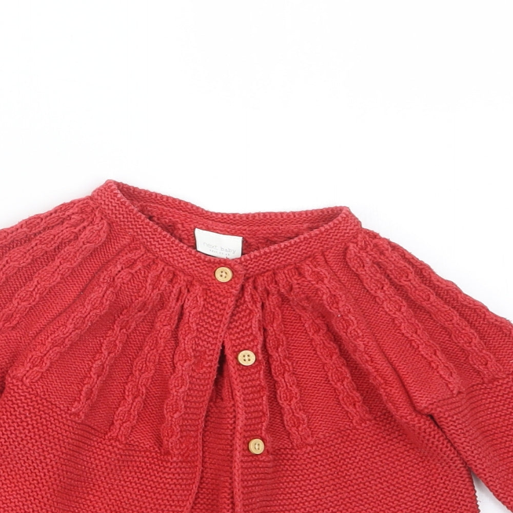 NEXT Girls Red  Knit Cardigan Jumper Size 18-24 Months