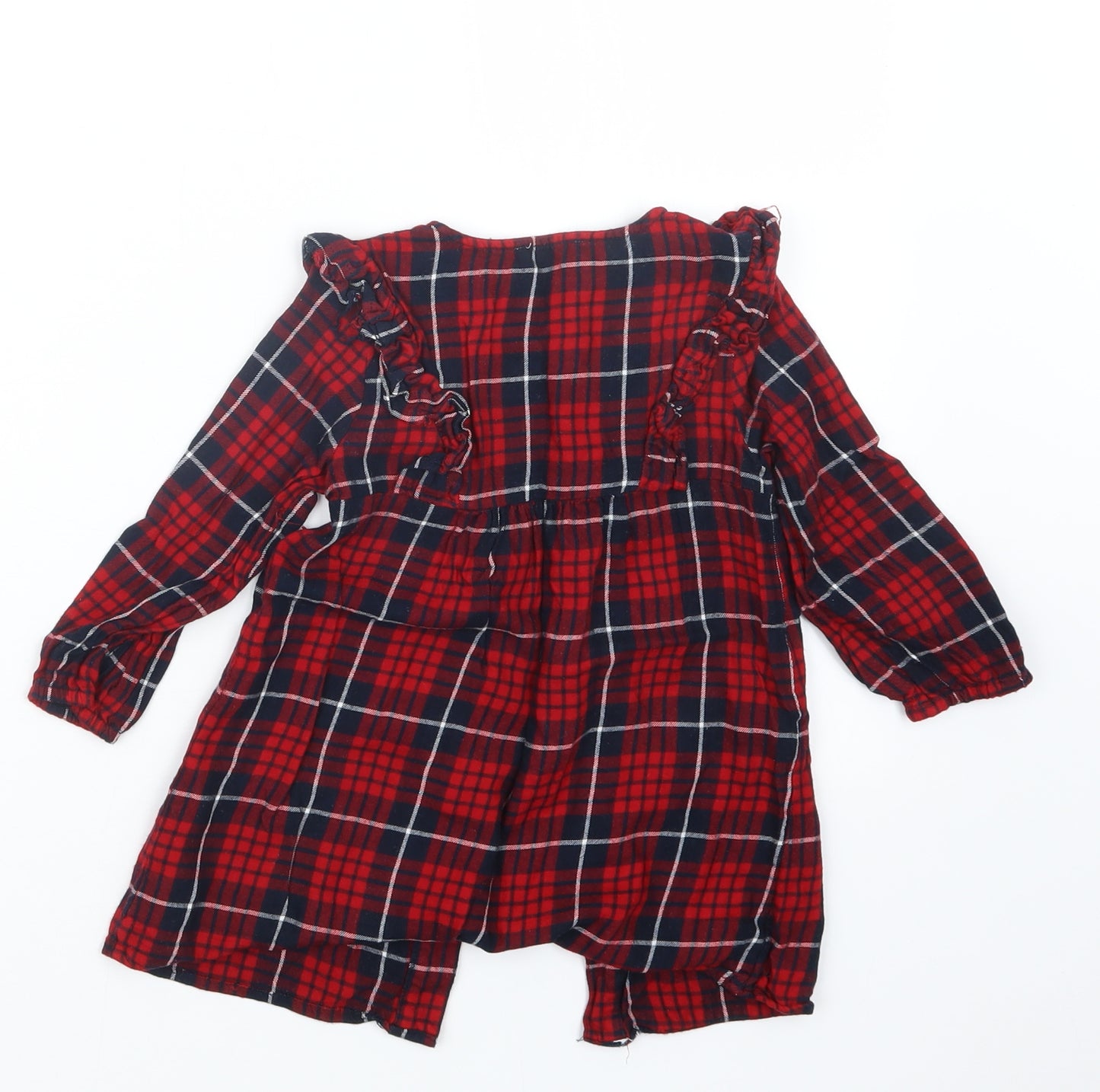 F&F Girls Red Check  Basic Button-Up Size 2-3 Years