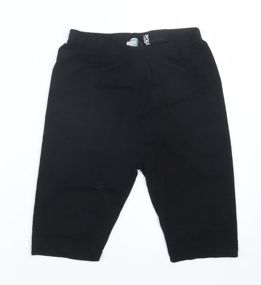 Front view of ASOS women’s black bermuda shorts, size UK 8