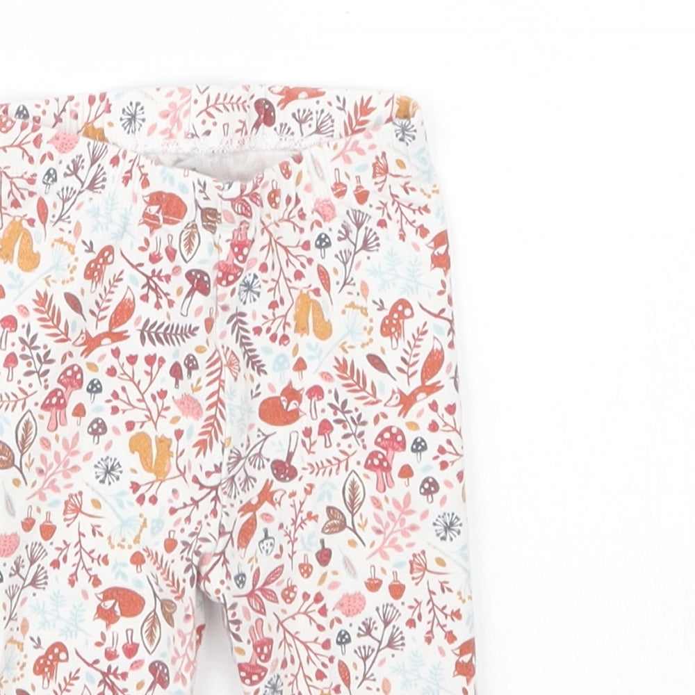 Nutmeg Girls Pink Geometric  Capri Trousers Size 3-6 Months