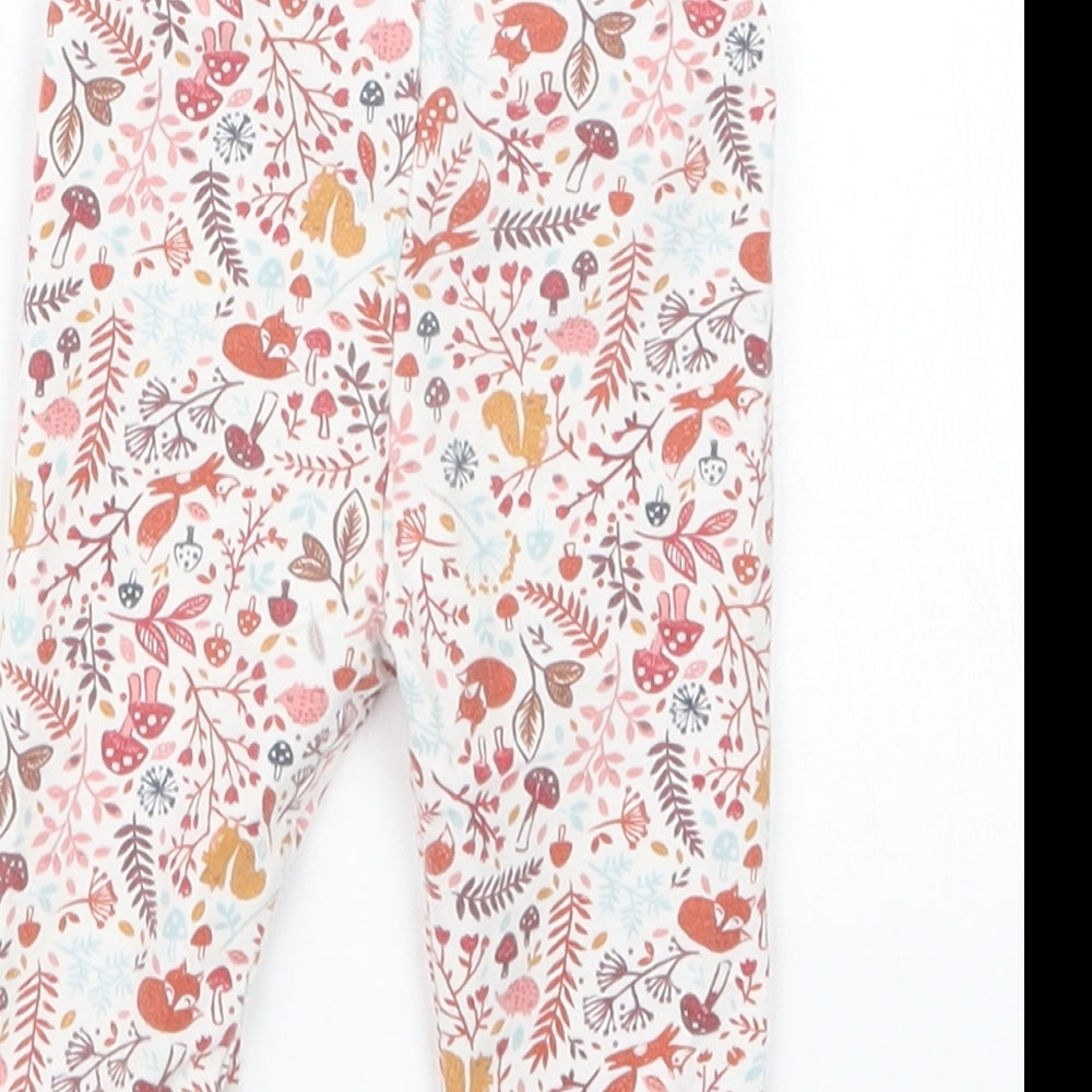 Nutmeg Girls Pink Geometric  Capri Trousers Size 3-6 Months