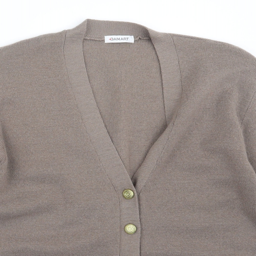 Damart Womens Beige  Knit Cardigan Jumper Size 10